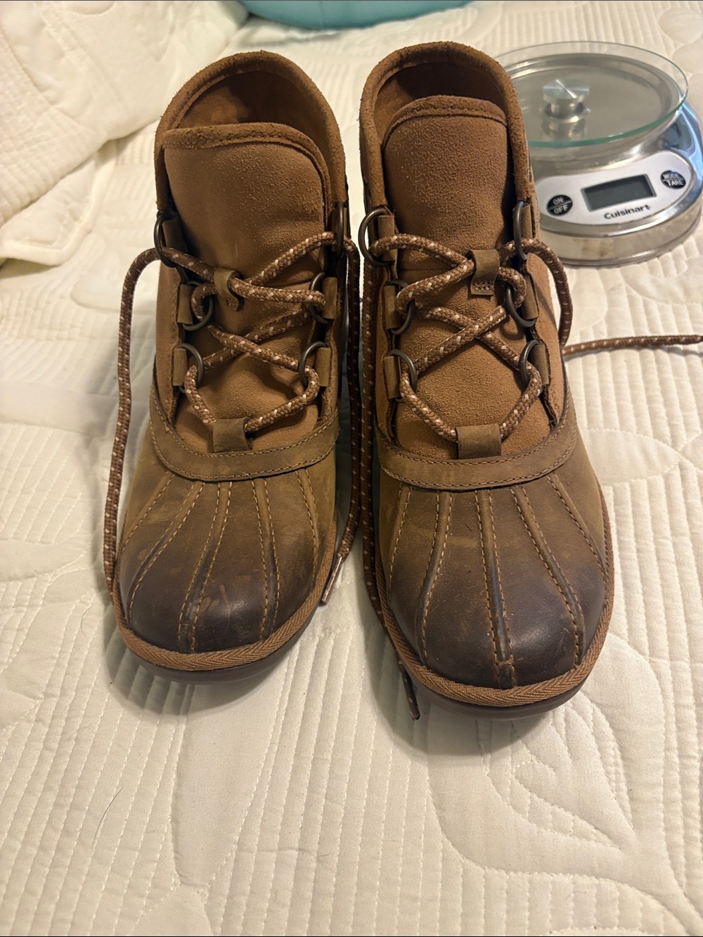 UGG women’s size 8 Brown Lace-Up Duck Boots